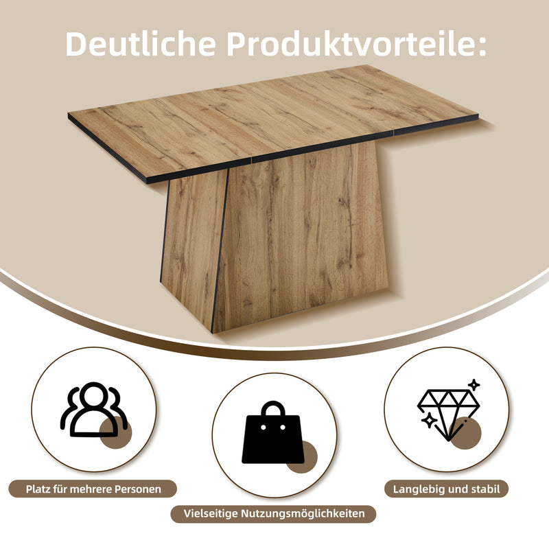 Ensemble table à manger rectangulaire effet bois clair et 4 chaises vintage en daim marron YANIS+MAYFAIR SUEDE BROWN*2