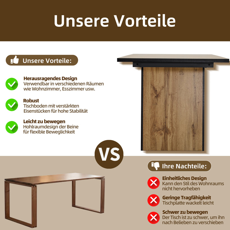 Ensemble table à manger rectangulaire effet bois clair et 4 chaises vintage en daim marron YANIS+MAYFAIR SUEDE BROWN*2
