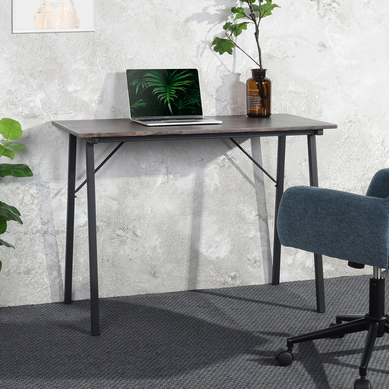 Moderner industrieller schwarzer Schreibtisch mit Naturholzeffekt AMABEL WOOD