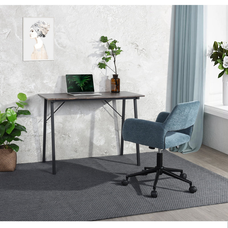 Moderner industrieller schwarzer Schreibtisch mit Naturholzeffekt AMABEL WOOD