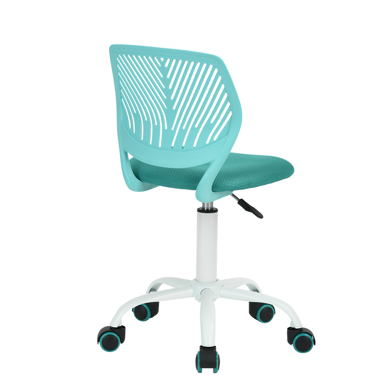 Chaise de bureau pour enfant bleu turquoise à roulettes CARNATION TURQUOISE