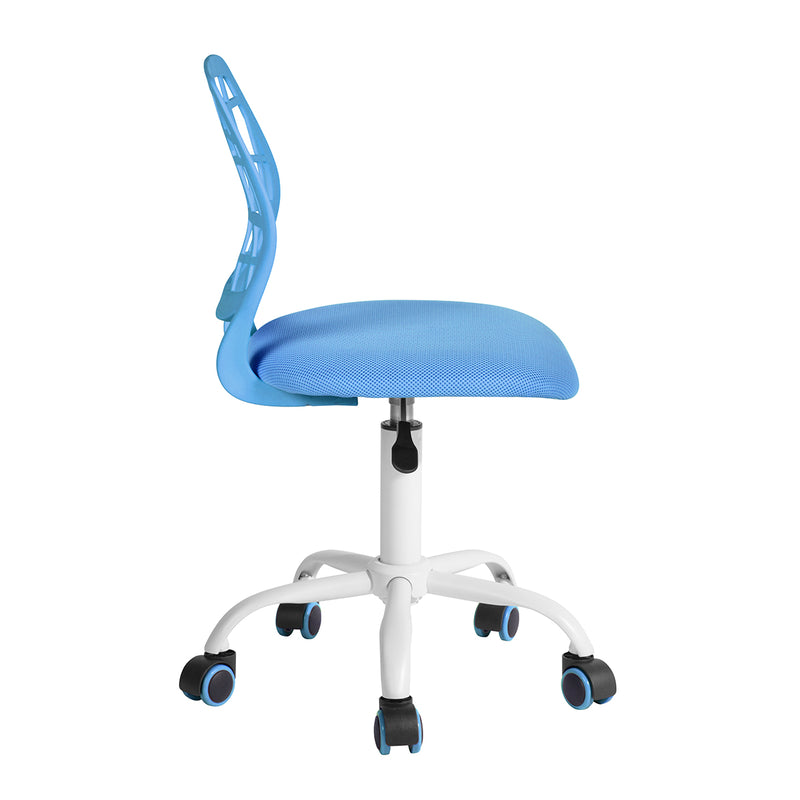 Chaise de bureau pour enfant bleu à roulettes CARNATION BLUE PLICA UKFR