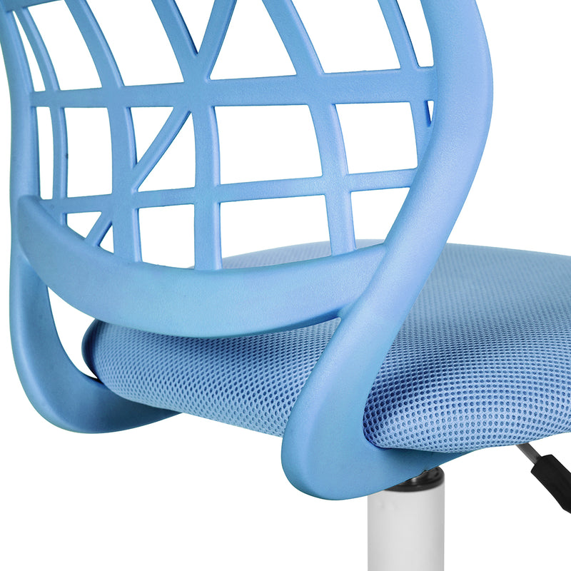 Chaise de bureau pour enfant bleu à roulettes CARNATION BLUE PLICA UKFR