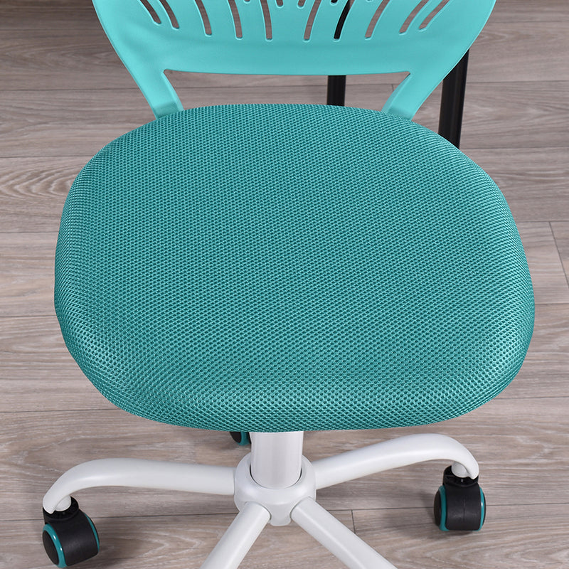 Chaise de bureau pour enfant bleu turquoise à roulettes CARNATION TURQUOISE
