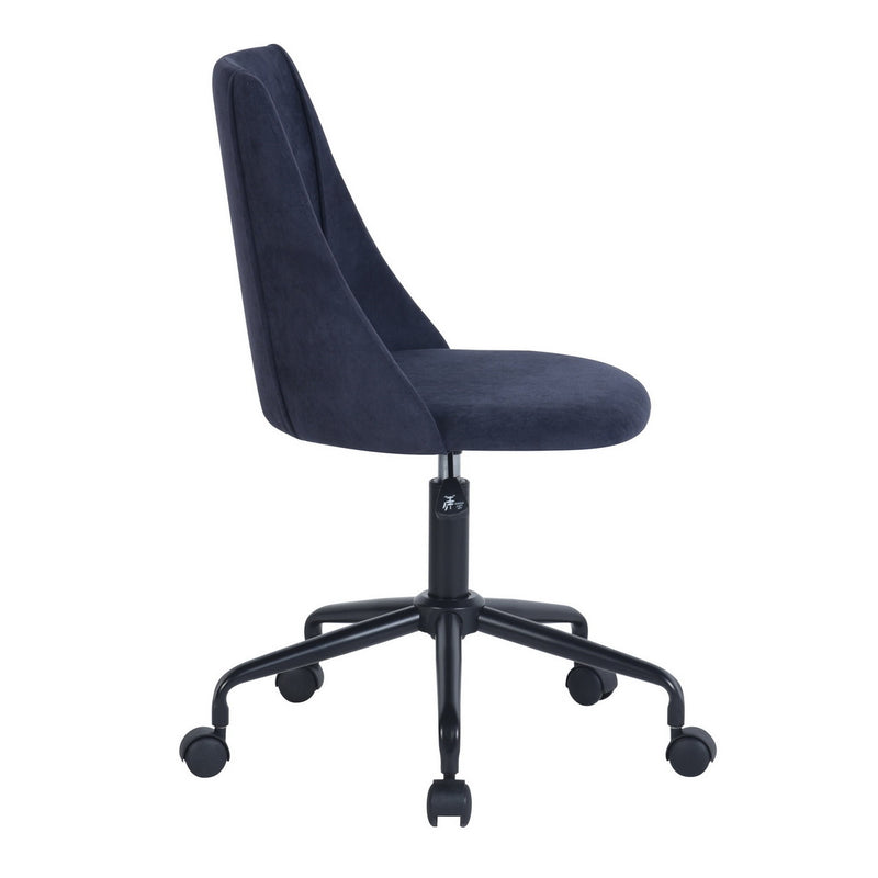 Chaise de bureau scandinave hauteur ajustable pivotant à roulettes en tissu bleu CIAN TERRY BLUE