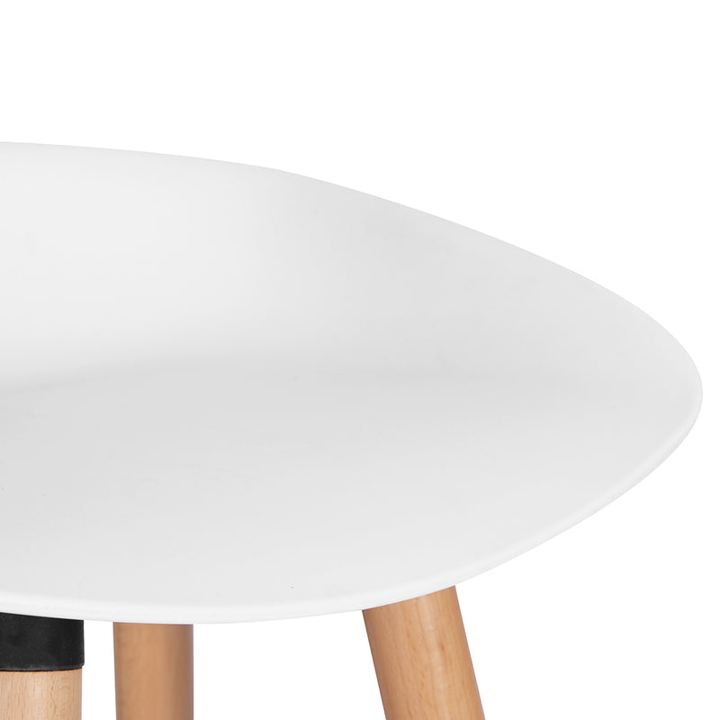 Conjunto de 2 taburetes de bar escandinavos en plástico blanco y patas de madera - DEARBORN WHITE