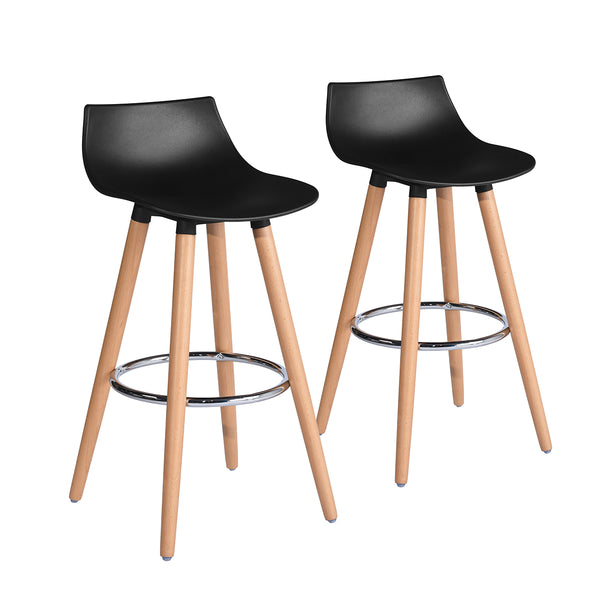 Conjunto de 2 taburetes de bar modernos negros y de diseño en estilo escandinavo DELIE BK LMKZ