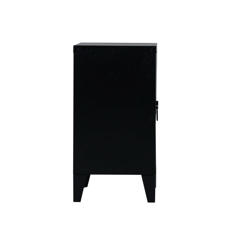 Mueble contenedor de estilo industrial de metal negro GRAVES SOLO BLACK STARS