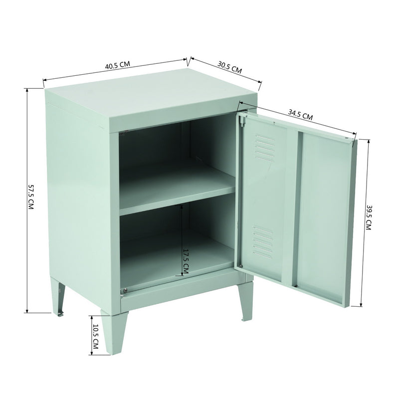 Mueble contenedor de estilo industrial de metal verde GRAVES SOLO GREEN LT