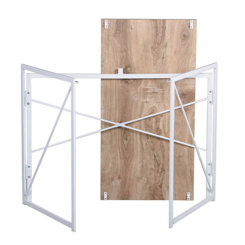 Bureau minimaliste pliable au style blanc et bois HARPER TARRANT A
