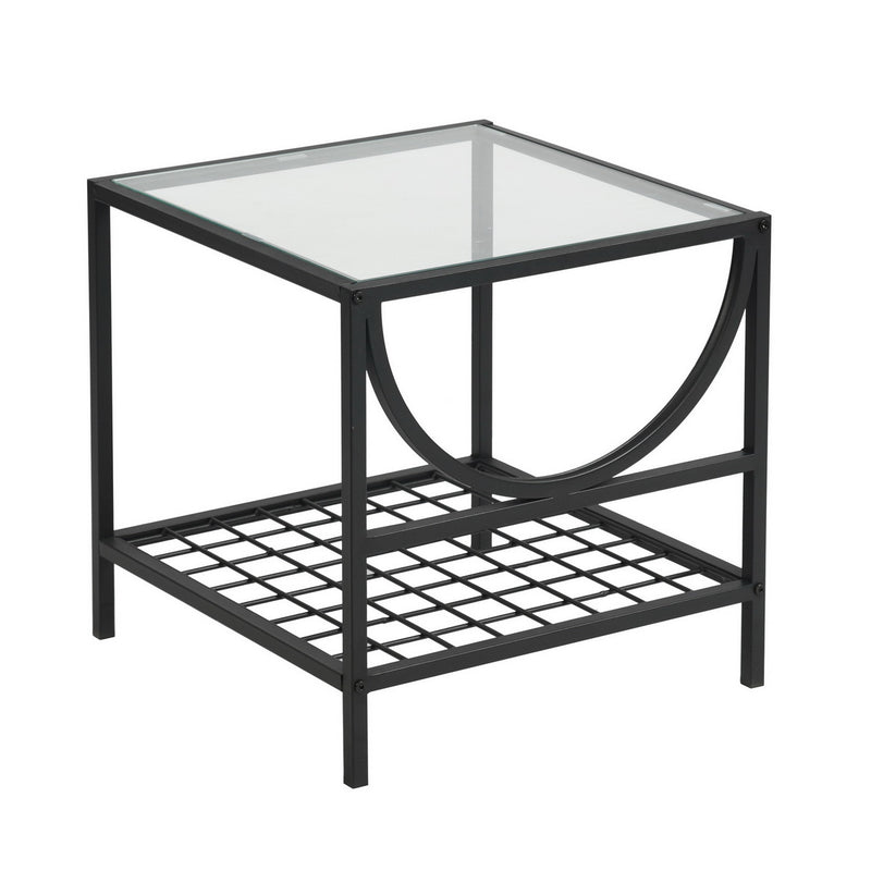 Moderner Beistelltisch aus Glas und Metall JANKIN END TABLE