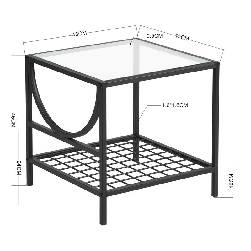 Moderner Beistelltisch aus Glas und Metall JANKIN END TABLE