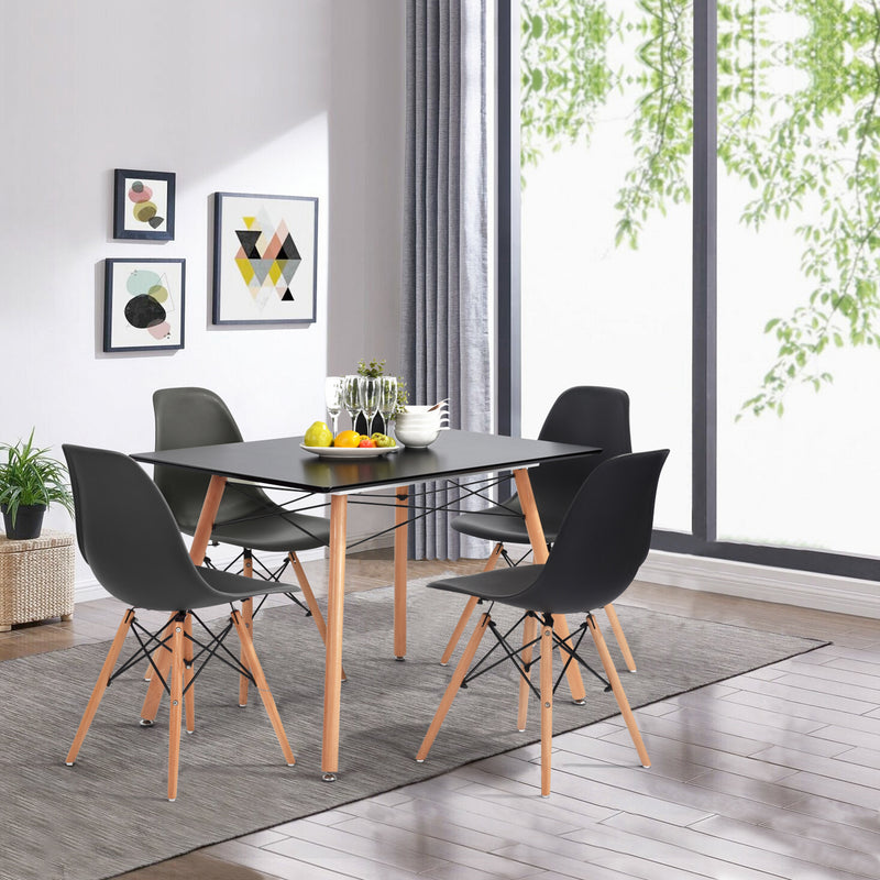 Conjunto de 4 sillas de comedor negras de estilo escandinavo e industrial RICO V1 BLACK RF