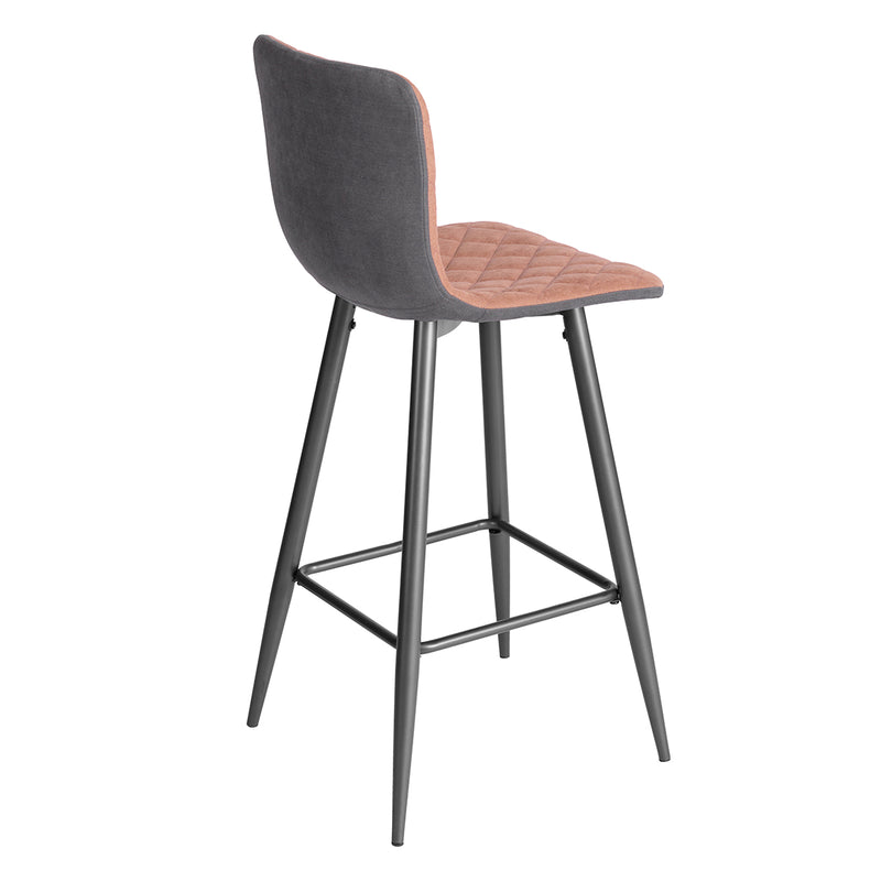 Lot de 2 chaises de bar rembourrée au style contemporain avec repose-pieds tissu rose MONTAGE HIGH ROSE UK