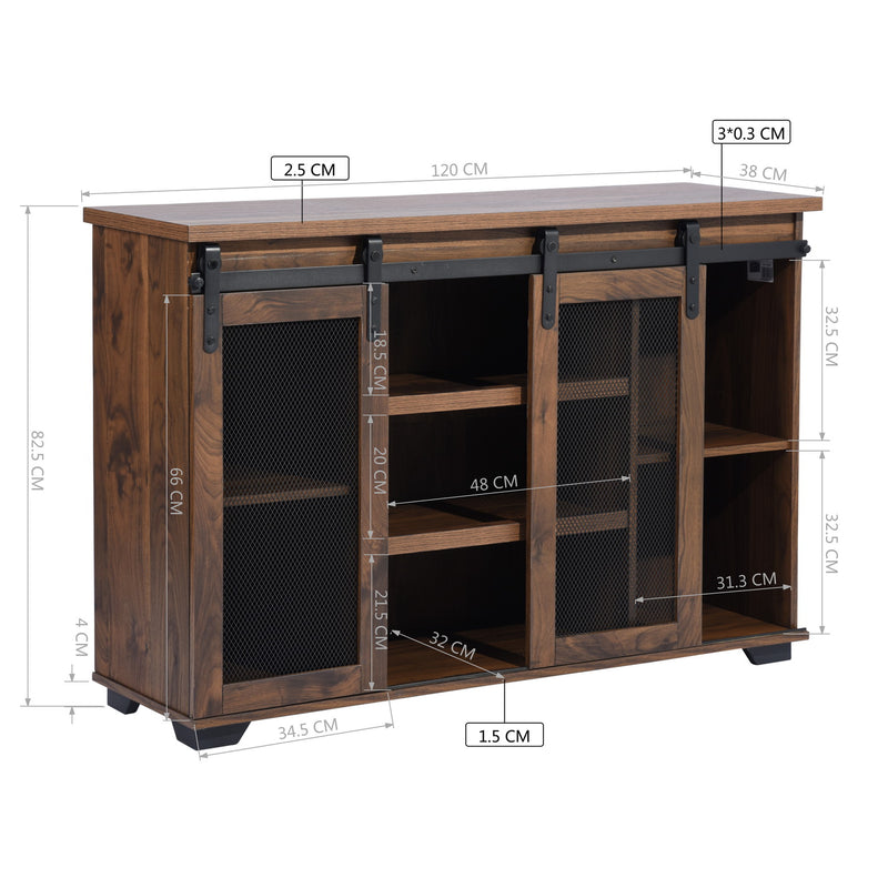 Buffet antique vintage noyer cosy avec rangements NEWBARN TV STAND
