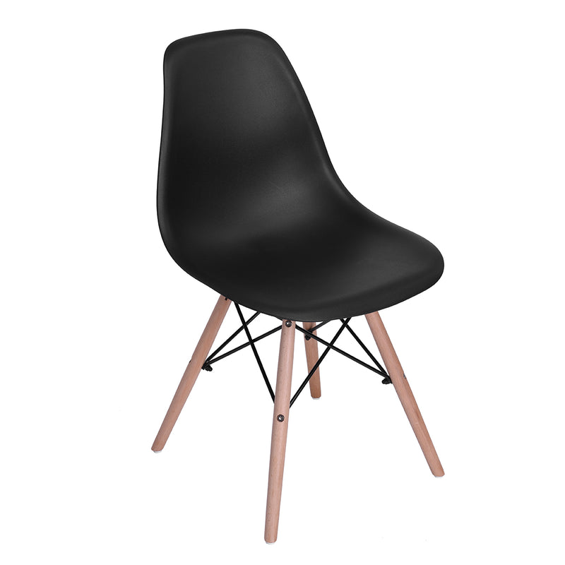 Conjunto de 4 sillas de comedor negras de estilo escandinavo e industrial RICO V1 BLACK RF