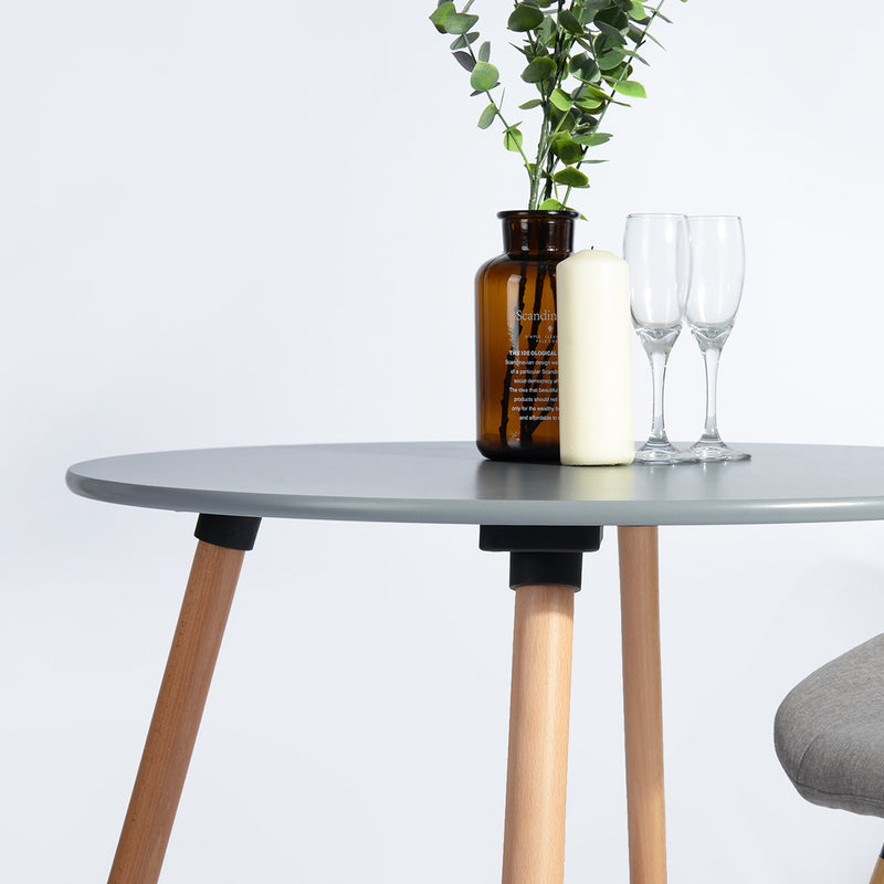 Table de salle à manger ronde scandinave grise en bois 80*80*74cm ROOKIE ROUND TOP GREY Ⅰ