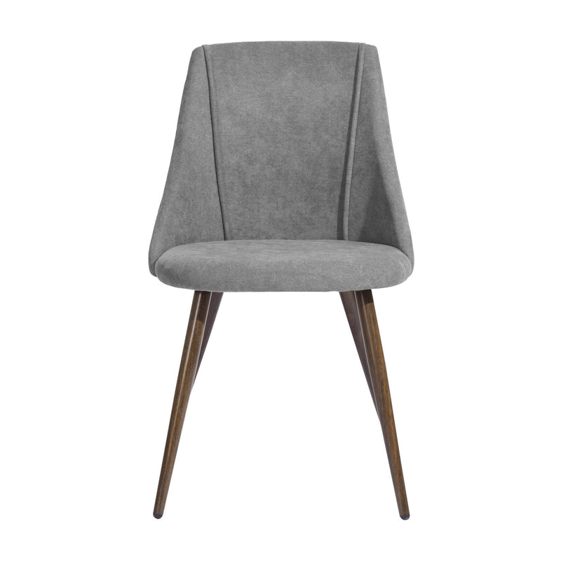 Conjunto de 2 sillas de comedor de tela gris - SMEG TERRY FABRIC GREY UK