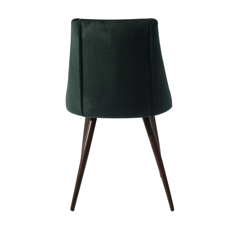 Conjunto de 2 sillas de comedor en terciopelo verde SMEG TIAANIUM 32MM B