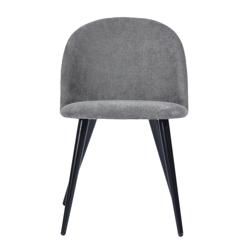 Lot de 2 chaises de salle à manger scandinaves en tissu gris ZOMBA TERRY FABRIC GREY
