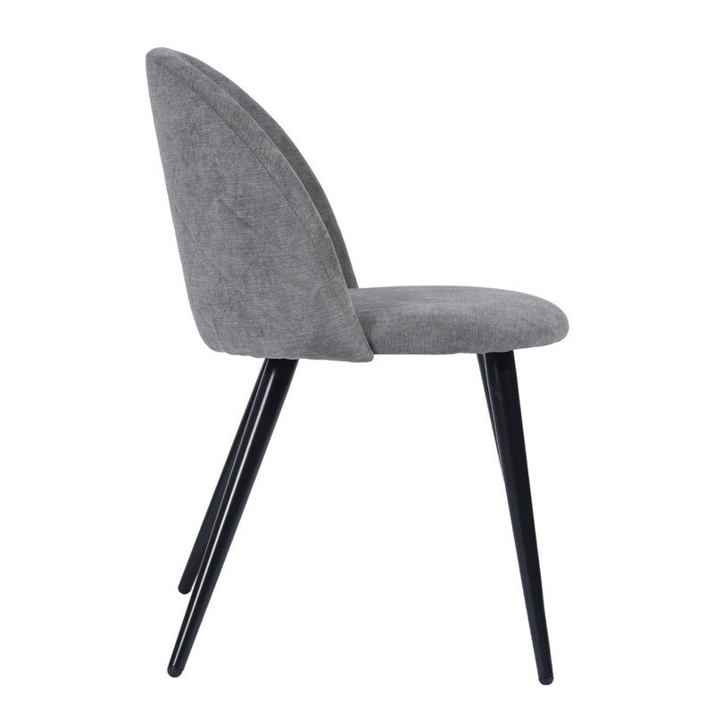 Lot de 2 chaises de salle à manger scandinaves en tissu gris ZOMBA TERRY FABRIC GREY
